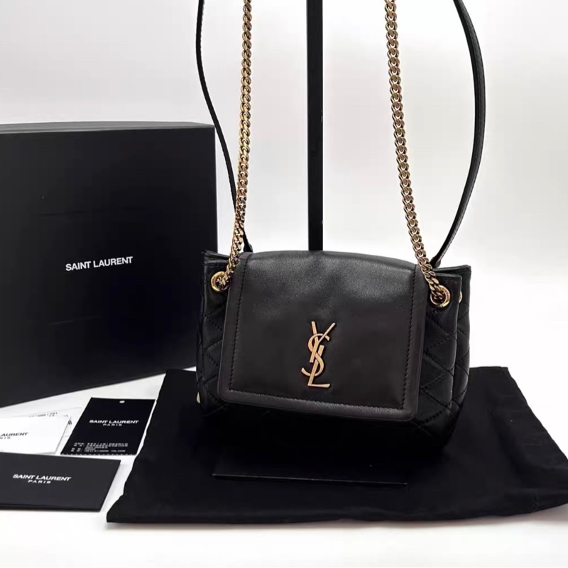 ✨全網最平!全新 YSL 黑金nolita mini 羊皮 單肩 斜挎包-0