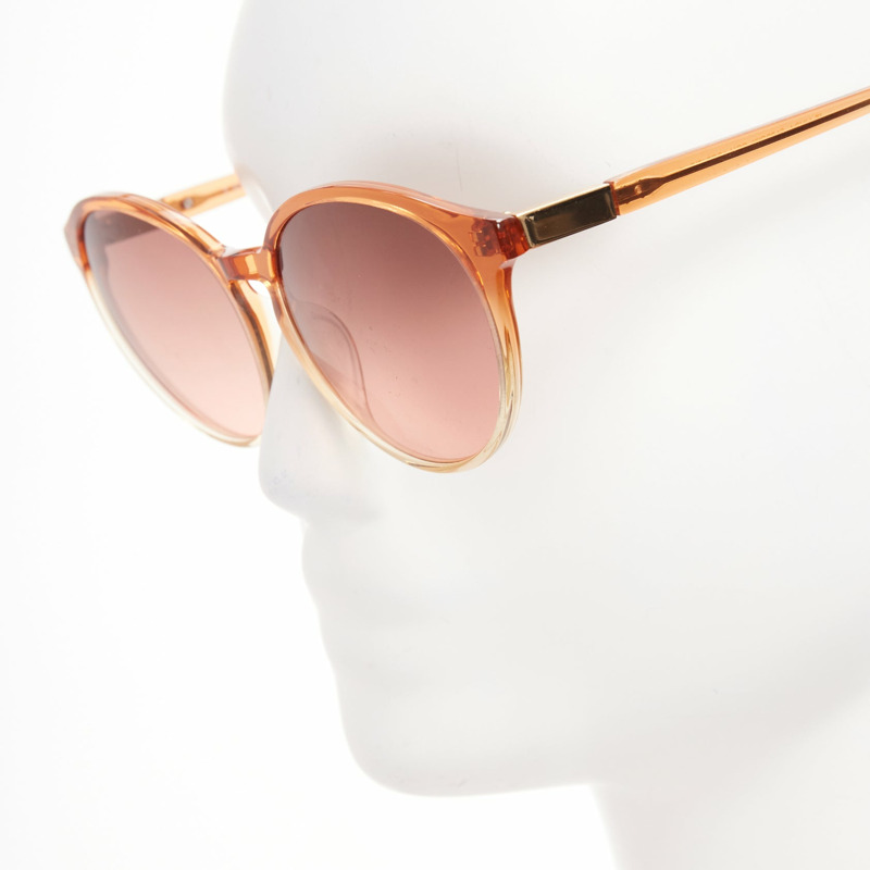 THE ROW Linda Farrow brown ombre acetate pink lens oversized sunglasses-1