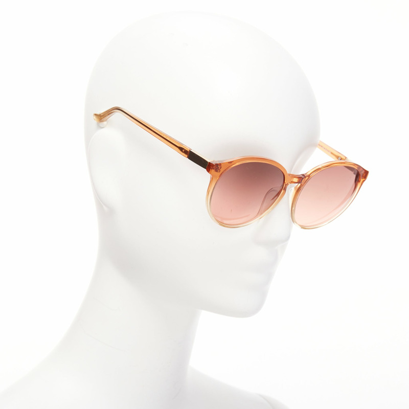 THE ROW Linda Farrow brown ombre acetate pink lens oversized sunglasses-2