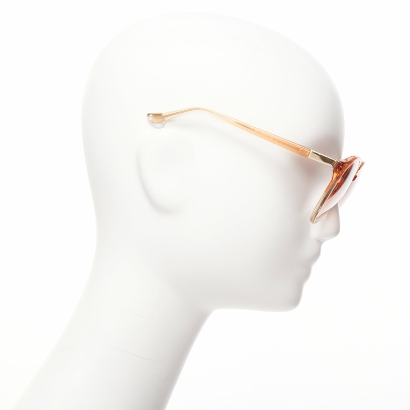 THE ROW Linda Farrow brown ombre acetate pink lens oversized sunglasses-3
