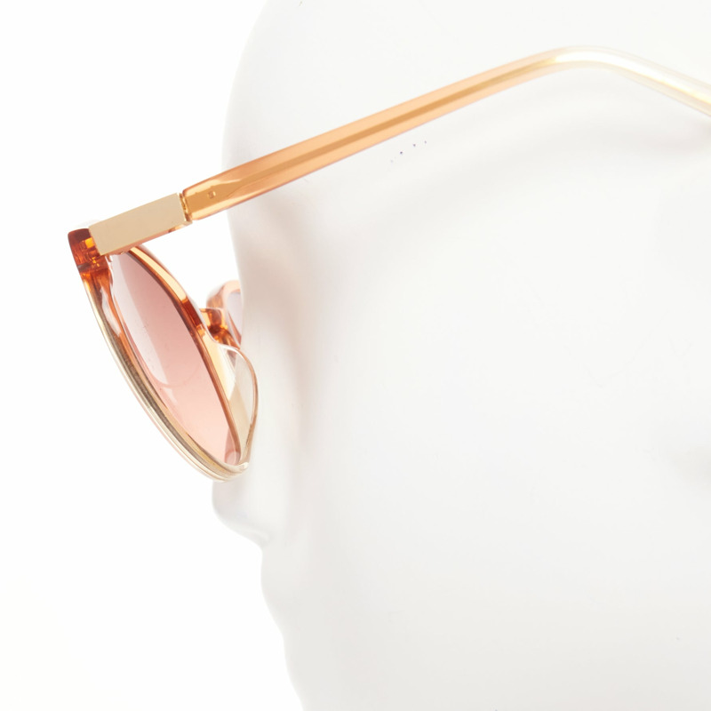 THE ROW Linda Farrow brown ombre acetate pink lens oversized sunglasses-5