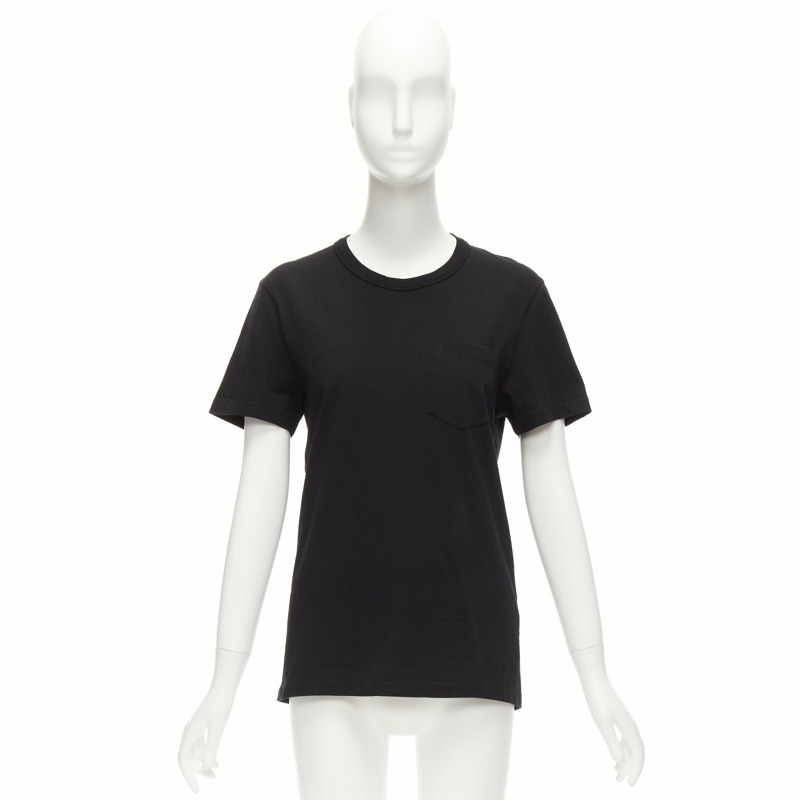 TOM FORD black TF logo embroidered pocketed round neck tshirt IT46 XL-8