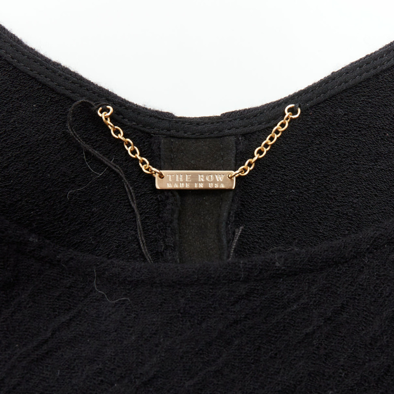 THE ROW black textured bateau neck cropped sleeve pullover top-7