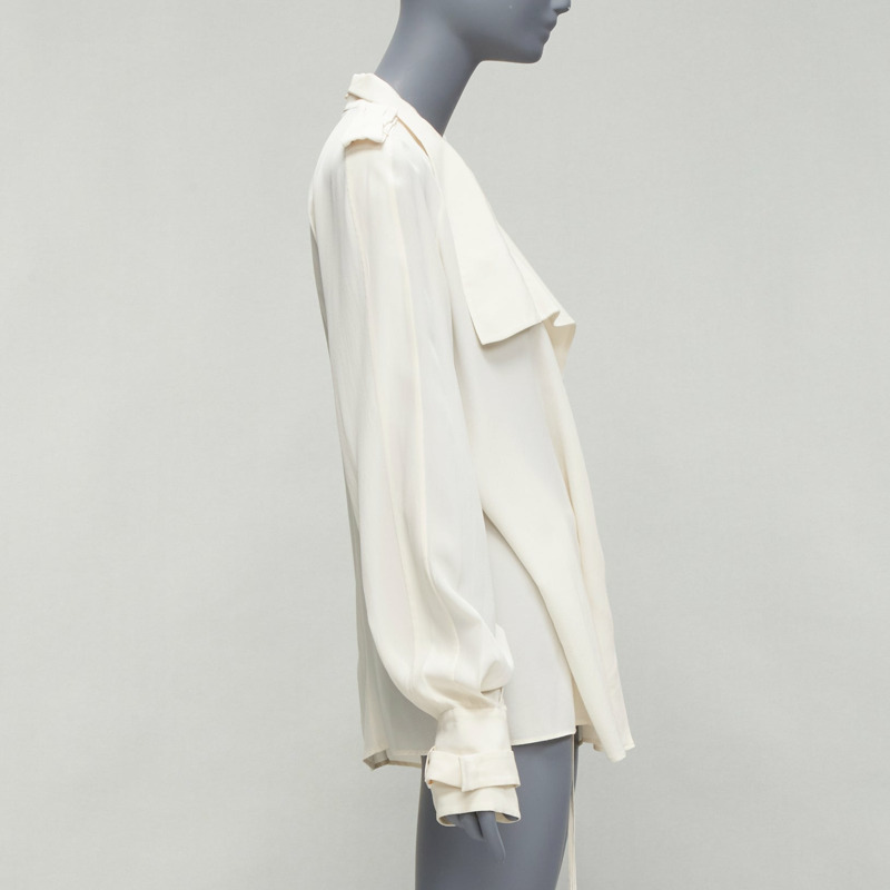 TOM FORD 100% silk ivory trench detail light flowy jacket IT42 M-3