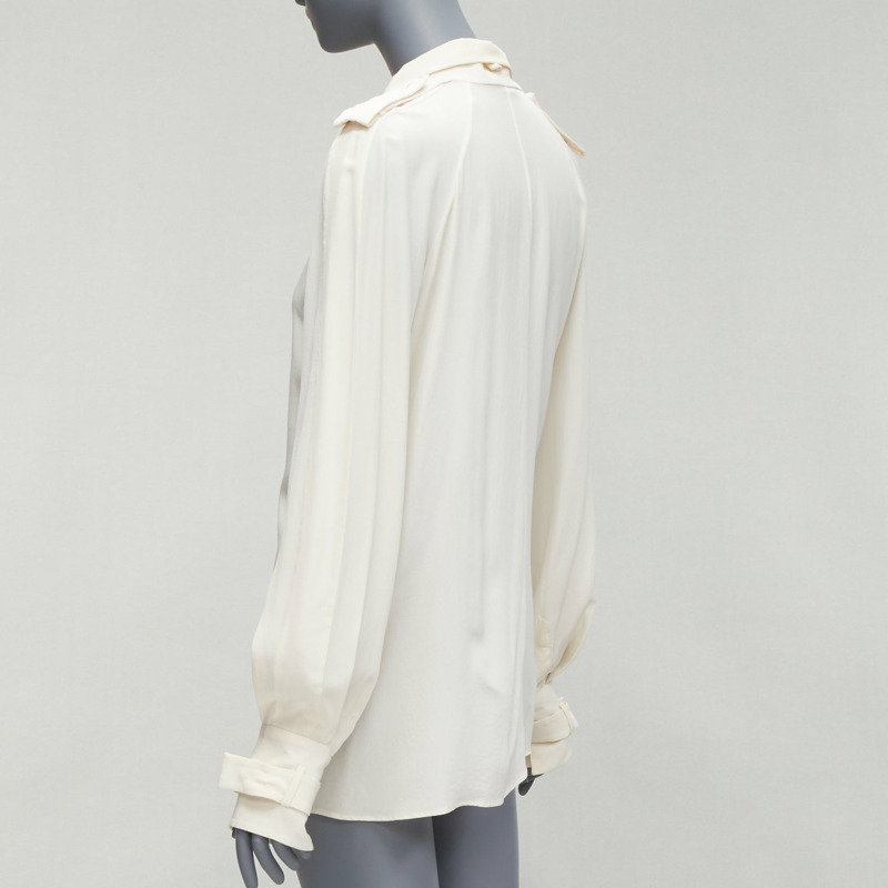 TOM FORD 100% silk ivory trench detail light flowy jacket IT42 M-5