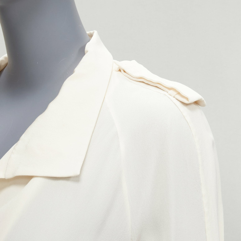 TOM FORD 100% silk ivory trench detail light flowy jacket IT42 M-6