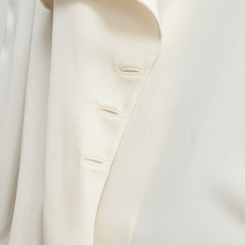 TOM FORD 100% silk ivory trench detail light flowy jacket IT42 M-7