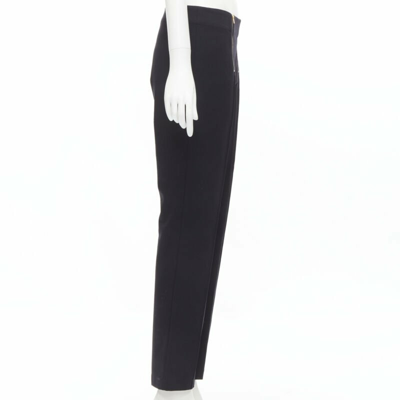 THE ROW black modal cotton dual gold zipper minimal legging pants XSXS-3
