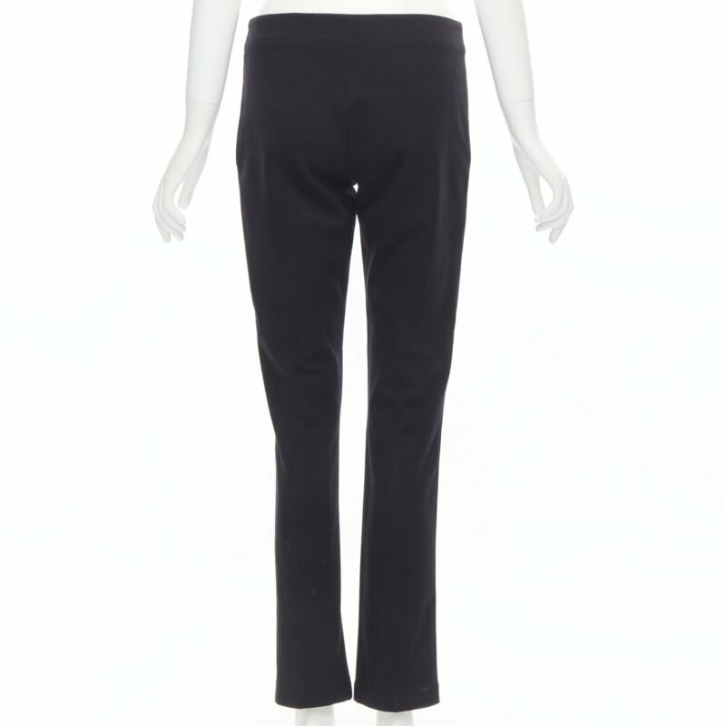 THE ROW black modal cotton dual gold zipper minimal legging pants XSXS-5
