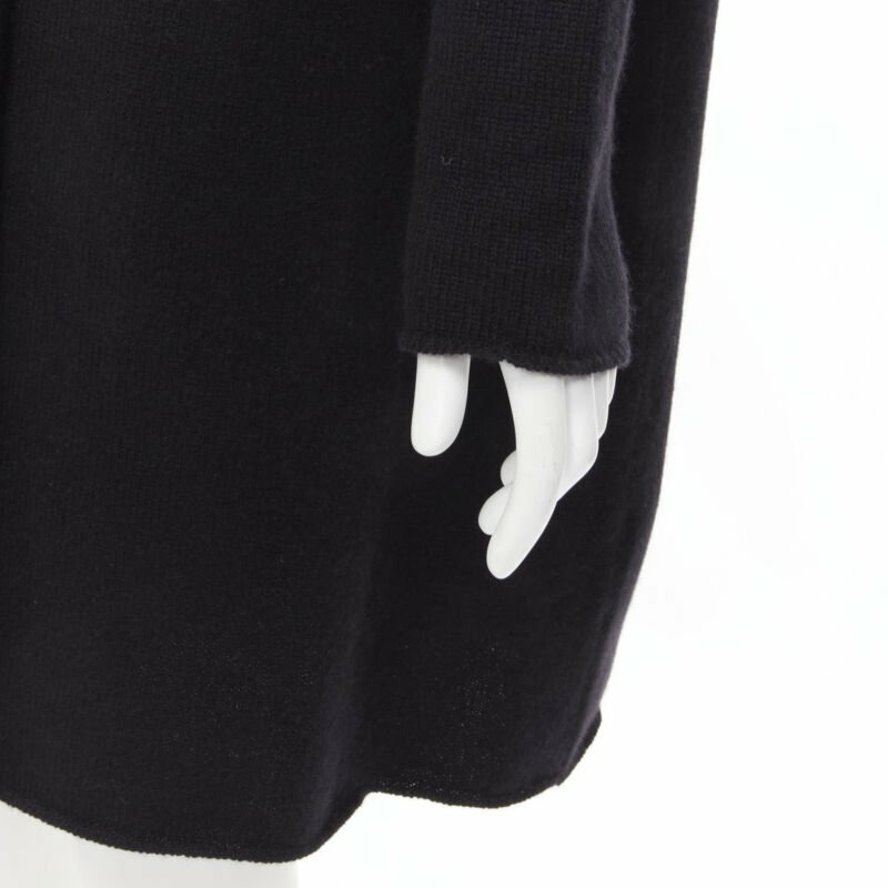 new THE ROW Kirsi 100% cashmere black split front turtleneck sweater tunic S-7