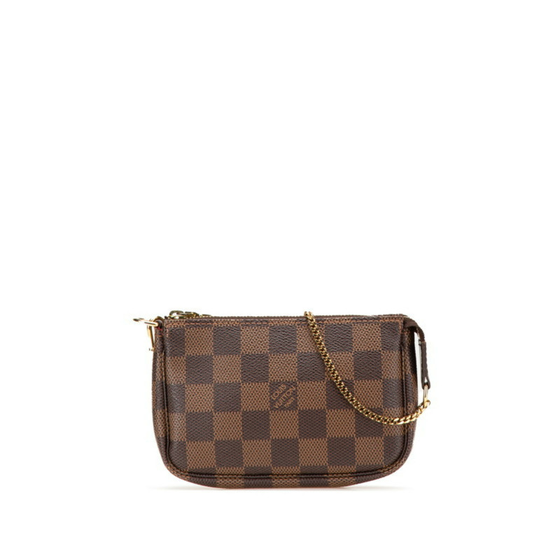 路易威登 Damier Mini Pochette 配件包 N58009 棕色皮革 女士 LOUIS VUITTON-0