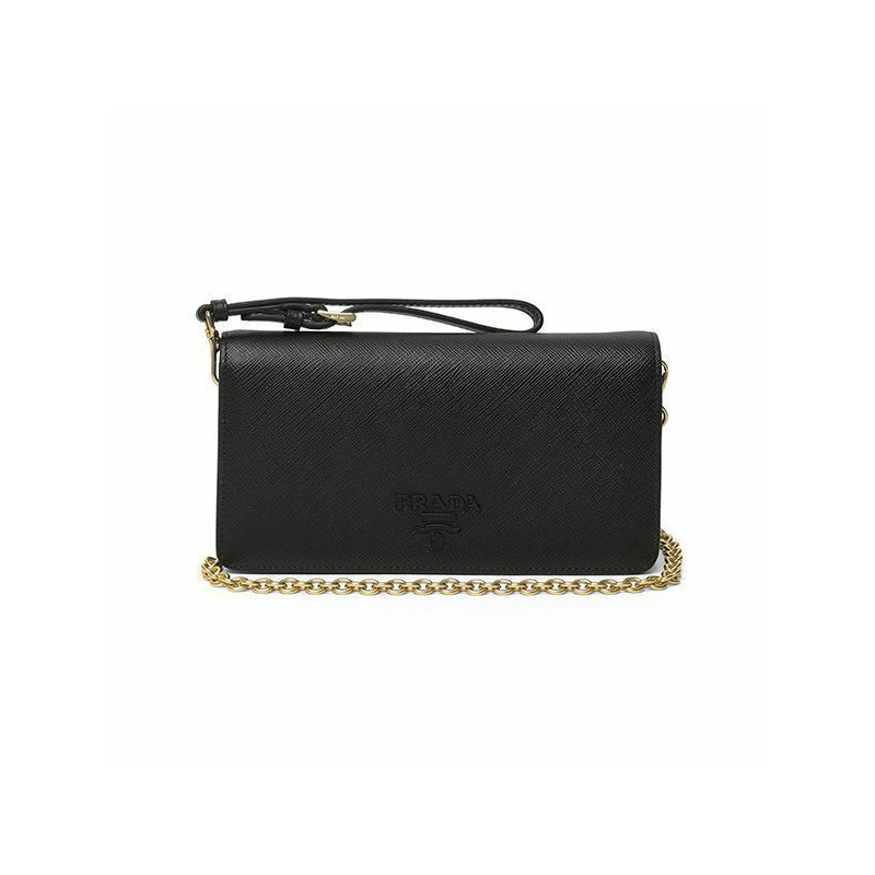 PRADA Saffiano Shine Bandoliera 迷你鏈條斜背包 1DH029 2EBW F0002-0