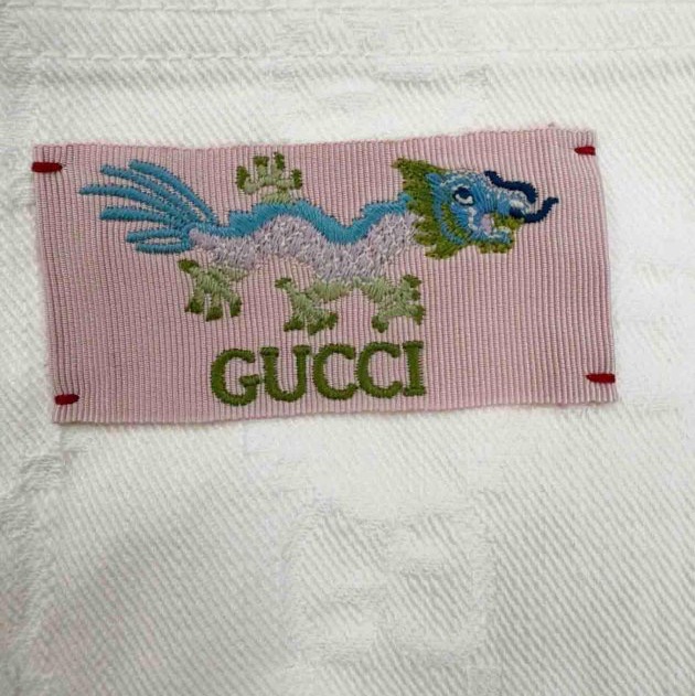 Gucci 浮水印GG logo白色丹寧美裙-4
