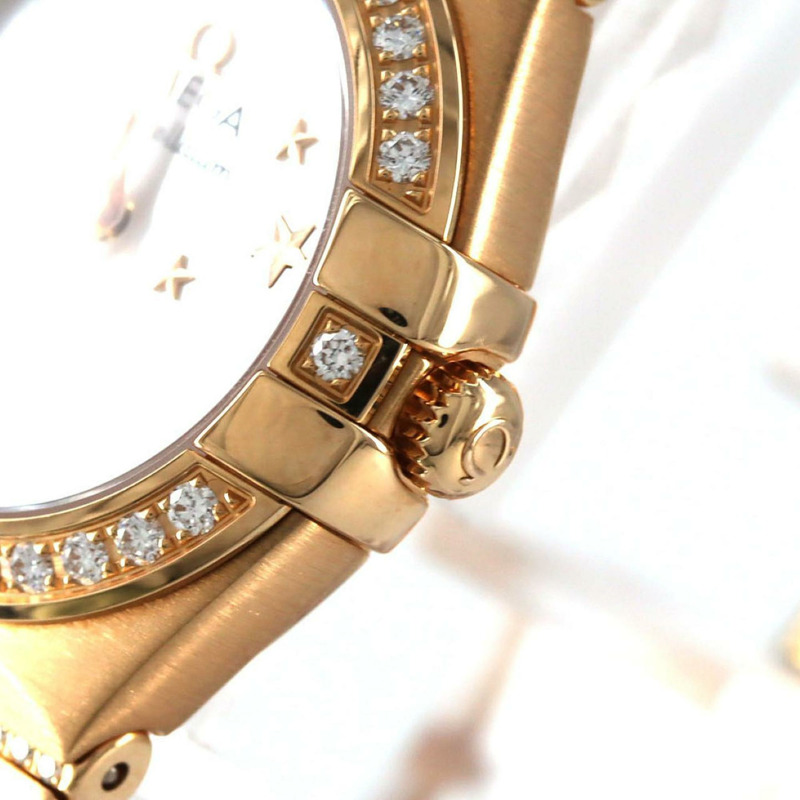 歐米茄星座系列磨砂玫瑰金D型錶帶腕錶 123.55.24.60.05.004 PG/RG石英腕錶-3