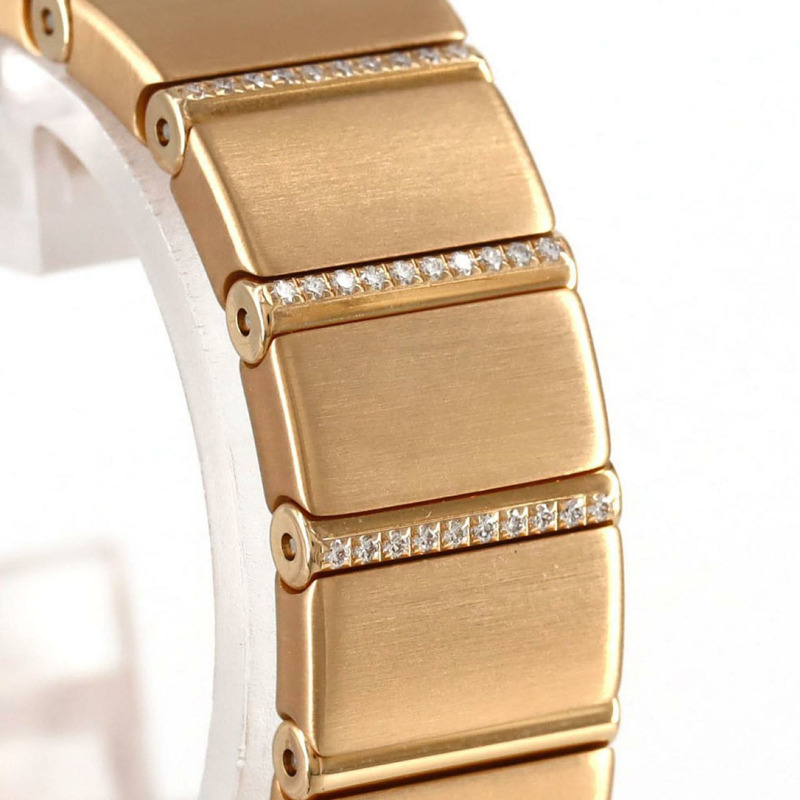 歐米茄星座系列磨砂玫瑰金D型錶帶腕錶 123.55.24.60.05.004 PG/RG石英腕錶-4