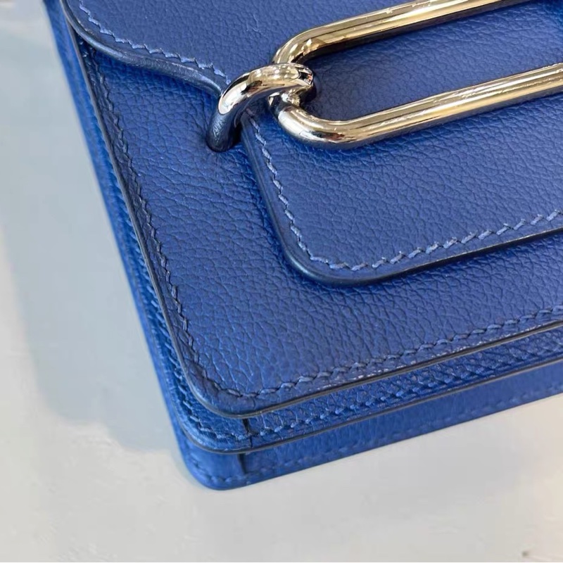🌈Hermes💙Mini Roulis 19💙深藍色銀扣🌈99新🌟Evercolor皮🌟愛馬仕🌟-2