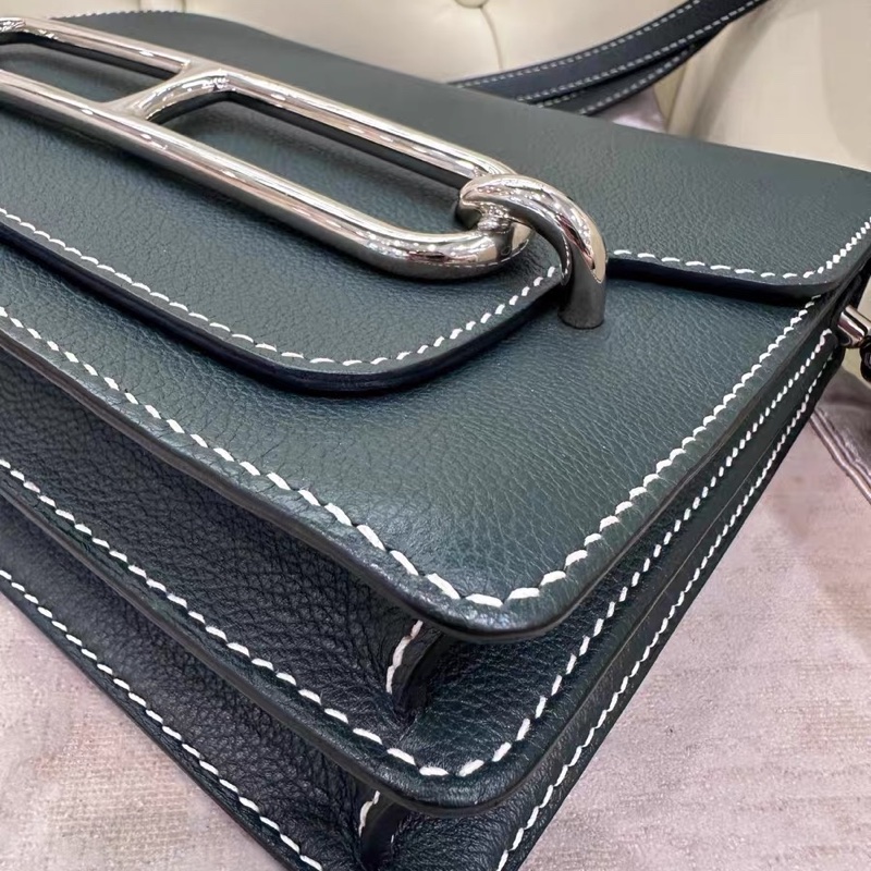 Hermes🌈Roulis 23💚松柏綠銀扣💚98新🌟evercolor皮🌟愛馬仕🌟-1