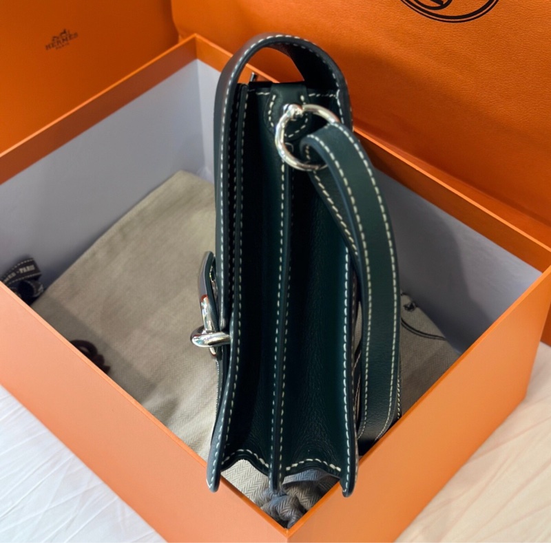 Hermes🌈Roulis 23💚松柏綠銀扣💚98新🌟evercolor皮🌟愛馬仕🌟-3