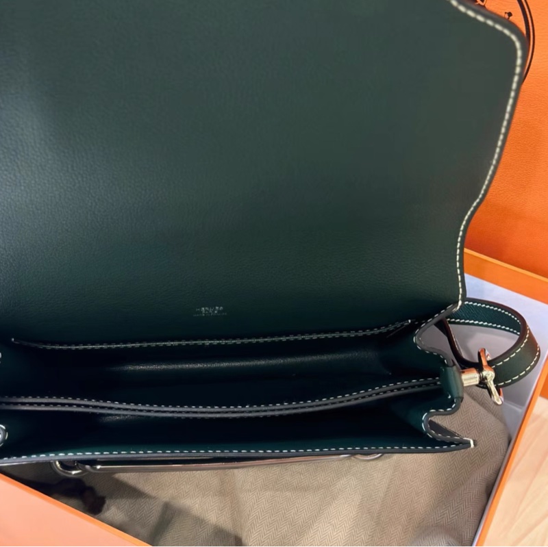Hermes🌈Roulis 23💚松柏綠銀扣💚98新🌟evercolor皮🌟愛馬仕🌟-4
