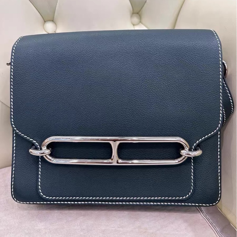 Hermes🌈Roulis 23💚松柏綠銀扣💚98新🌟evercolor皮🌟愛馬仕🌟-6