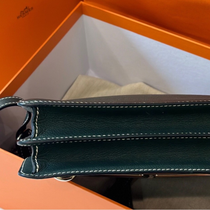 Hermes🌈Roulis 23💚松柏綠銀扣💚98新🌟evercolor皮🌟愛馬仕🌟-8