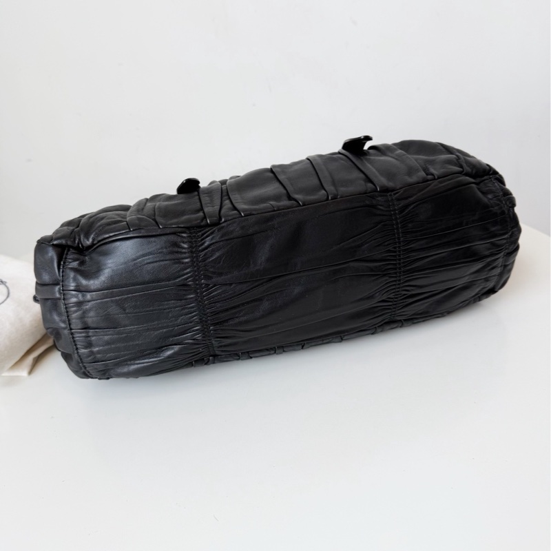 PRADA普拉達 系列褶皺高菲手提包單肩斜挎包-8