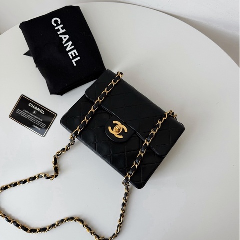 Chanel 香奈兒中古方胖子黃金尺寸mini17