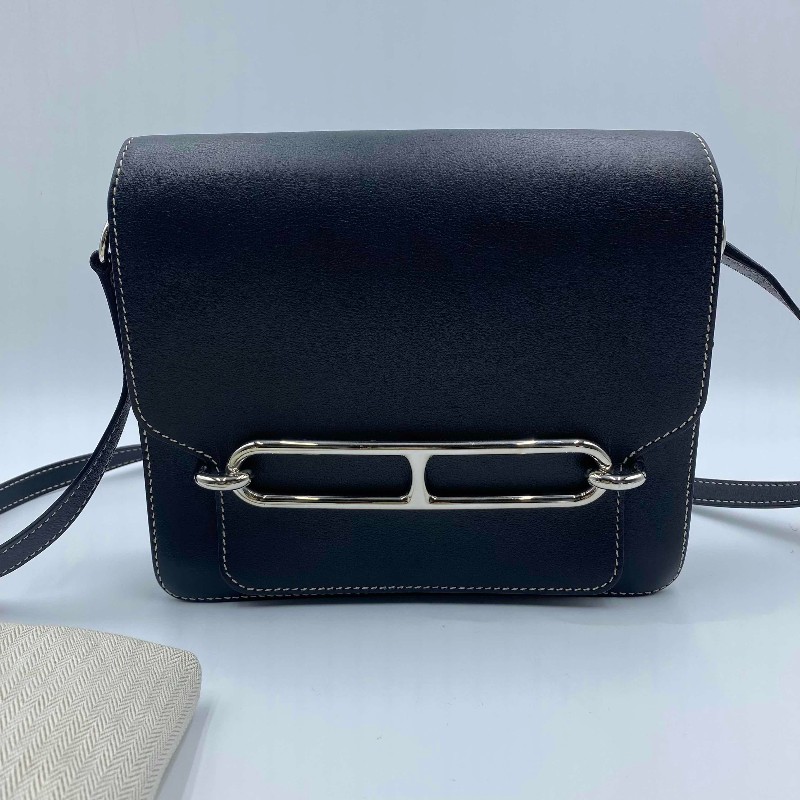 Hermes愛馬仕 Roulis豬鼻子23 黑銀 D刻-0