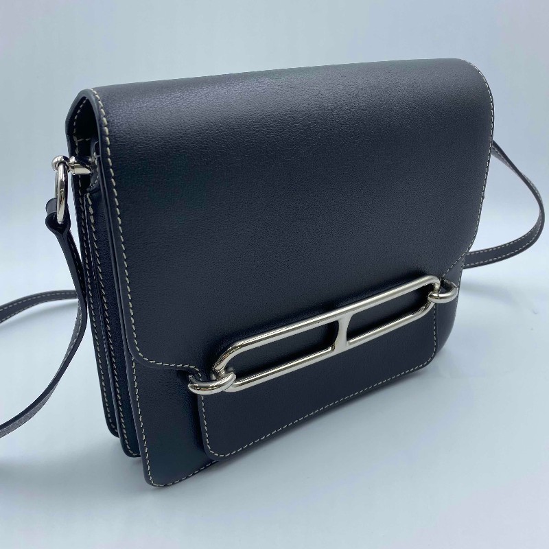 Hermes愛馬仕 Roulis豬鼻子23 黑銀 D刻-1