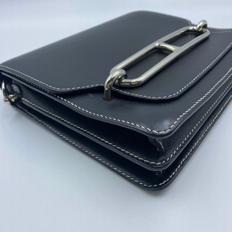 Hermes愛馬仕 Roulis豬鼻子23 黑銀 D刻-11