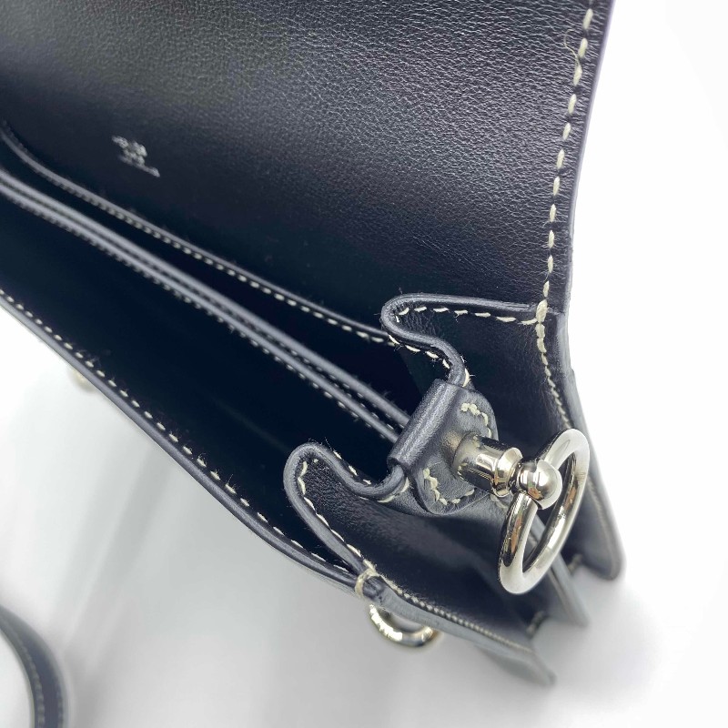 Hermes愛馬仕 Roulis豬鼻子23 黑銀 D刻-16