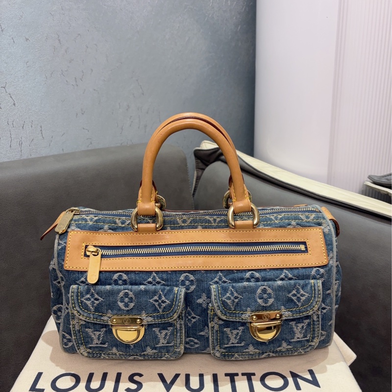 LV牛仔丹寧波士頓包-0