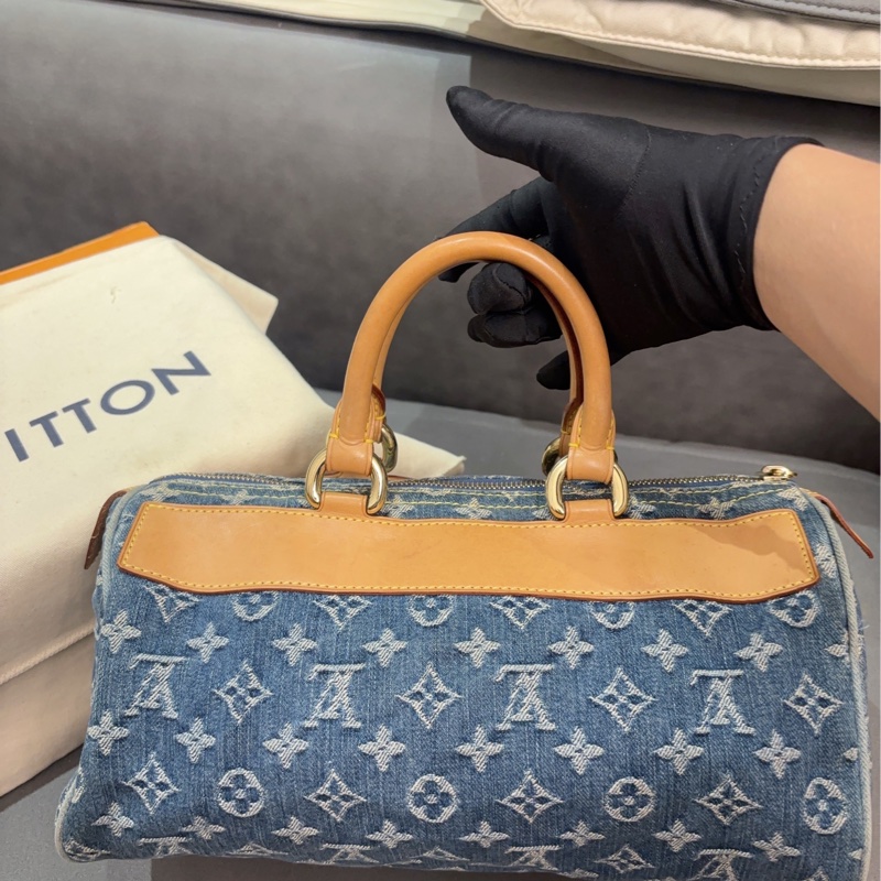 LV牛仔丹寧波士頓包-6