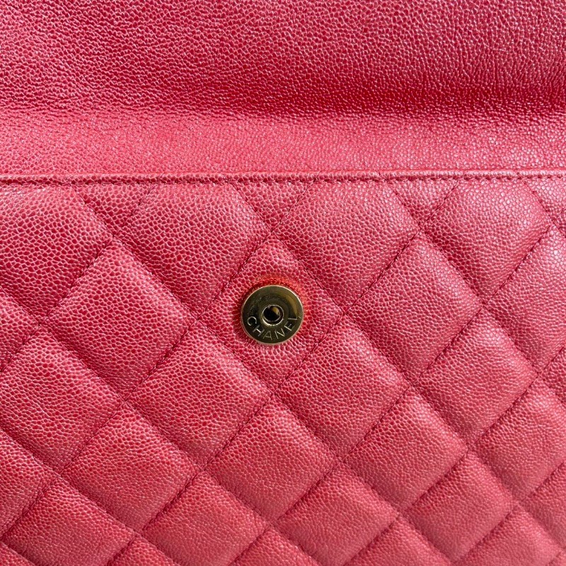 CHANE 粉色荔枝牛皮手拿包-9