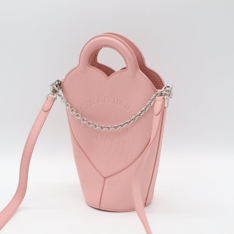 TIFFANY Return to Tiffany 櫻花粉 🌸 牛皮 925銀鏈條 愛心 手提包 斜背包-1