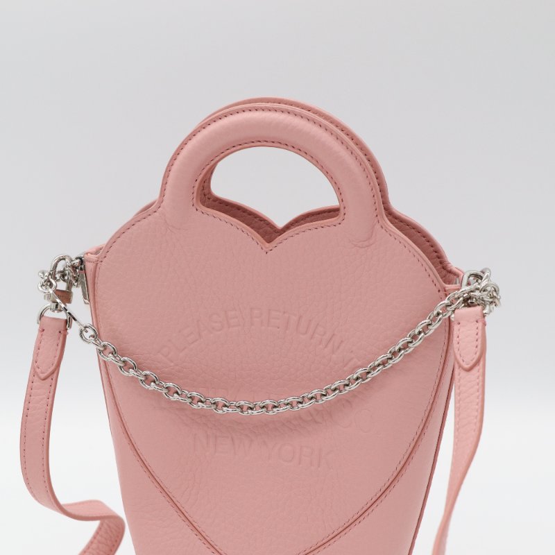 TIFFANY Return to Tiffany 櫻花粉 🌸 牛皮 925銀鏈條 愛心 手提包 斜背包-3