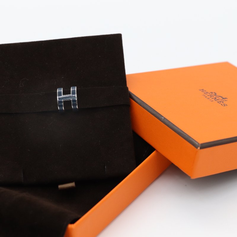 Hermès 愛馬仕 Mini Pop H 漆面金屬 耳環-0