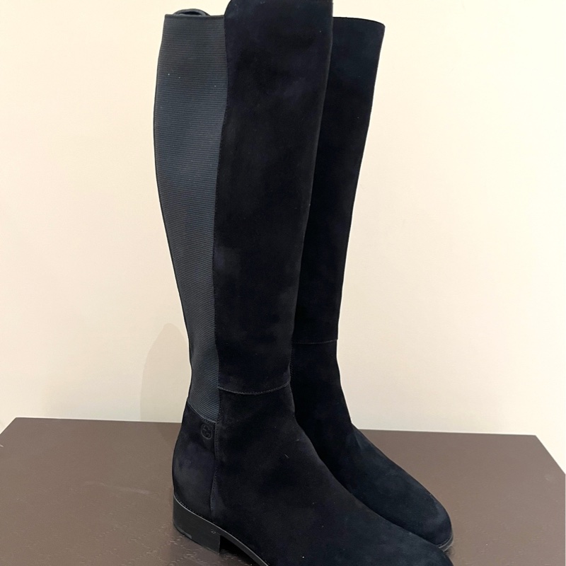 Gucci古馳黑色麂皮彈力長筒靴 370426 36.5碼 97新-2