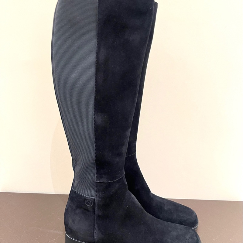Gucci古馳黑色麂皮彈力長筒靴 370426 36.5碼 97新-5