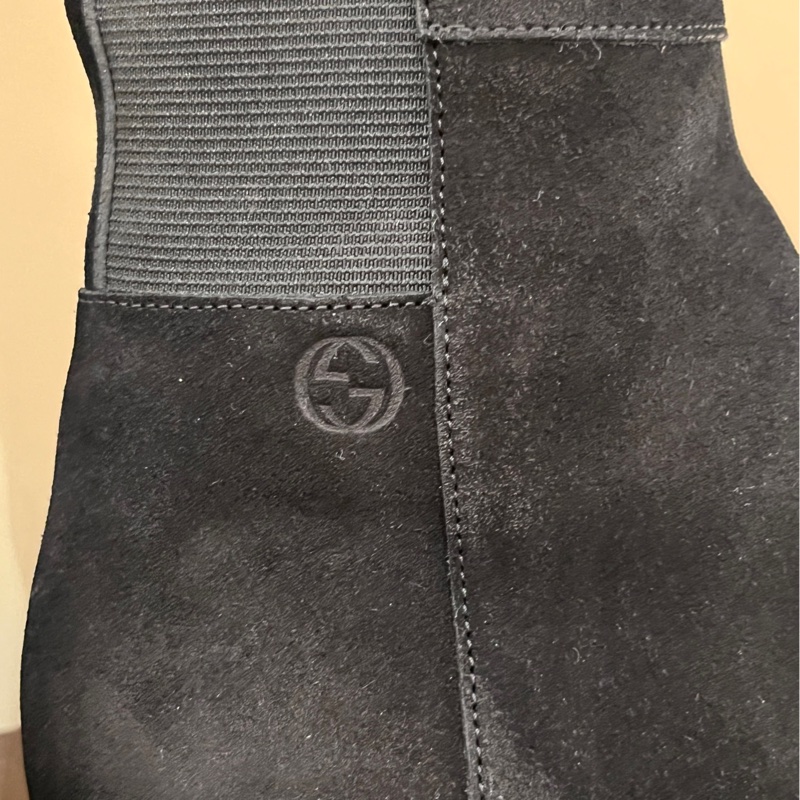 Gucci古馳黑色麂皮彈力長筒靴 370426 36.5碼 97新-6
