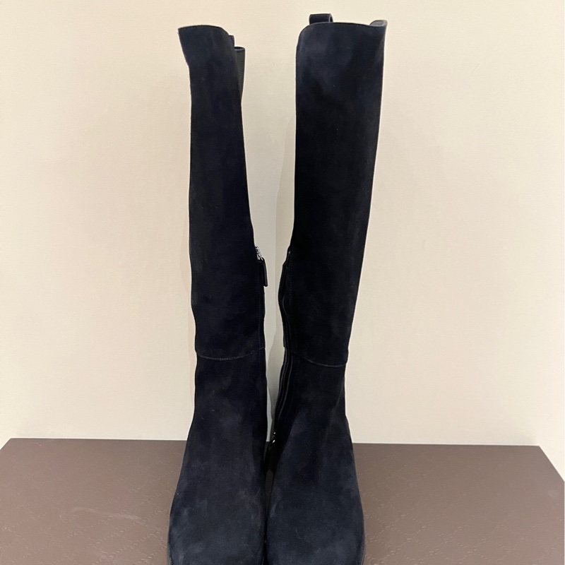 Gucci古馳黑色麂皮彈力長筒靴 370426 36.5碼 97新-9