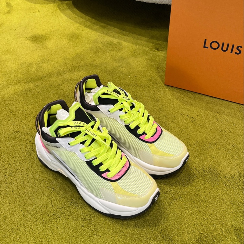 98新 LV Run55螢光綠拼色休閒鞋 36碼 G01201-0