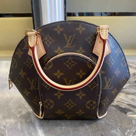 LOUIS VUITTON 貝殼包 PM經典老花河蚌包 單肩斜挎手提包 小號 棕色 閒置新 芯片款