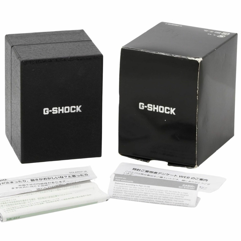 卡西歐 G-SHOCK G-STEEL GSTB100 系列男士腕錶 (GSTB1001AJF)，黑色和銀色樹脂錶帶搭配不鏽鋼錶殼。-6