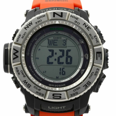 卡西歐 Pro Trek PRW3500 男士手錶，黑色、銀色、橙色、樹脂、不鏽鋼材質可選
