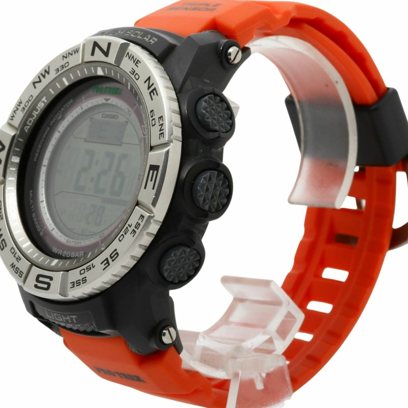 卡西歐 Pro Trek PRW3500 男士手錶,黑色、銀色、橙色、樹脂、不鏽鋼材質可選-1