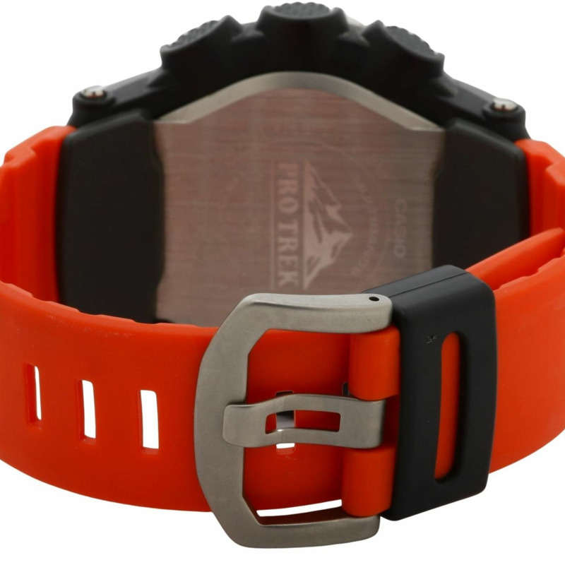 卡西歐 Pro Trek PRW3500 男士手錶,黑色、銀色、橙色、樹脂、不鏽鋼材質可選-4