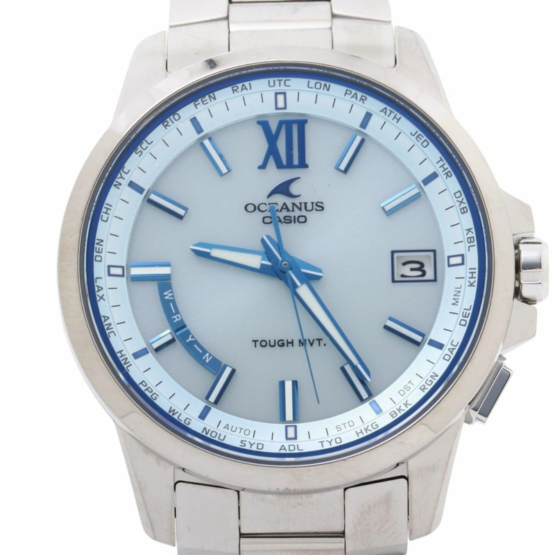 卡西歐 (CASIO) Oceanus 三針腕錶，型號 OCWT1502AJF，白色、銀色、鈦金屬，男士款-0