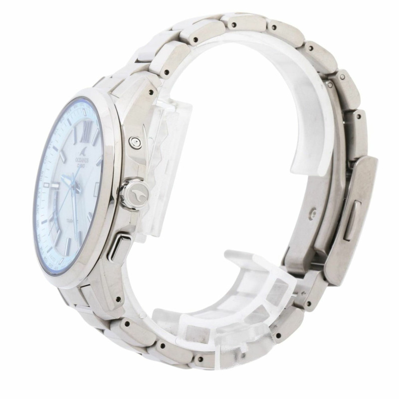 卡西歐 (CASIO) Oceanus 三針腕錶，型號 OCWT1502AJF，白色、銀色、鈦金屬，男士款-1