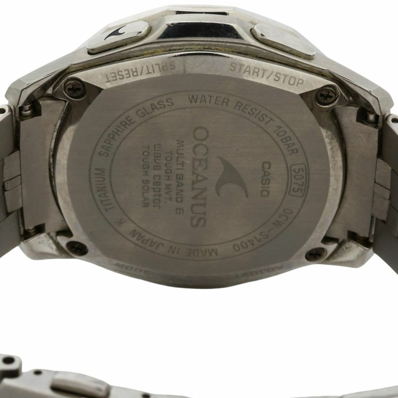 卡西歐 Oceanus Manta OCWS1400 男士腕錶，黑色、銀色和鈦金屬色可選-3